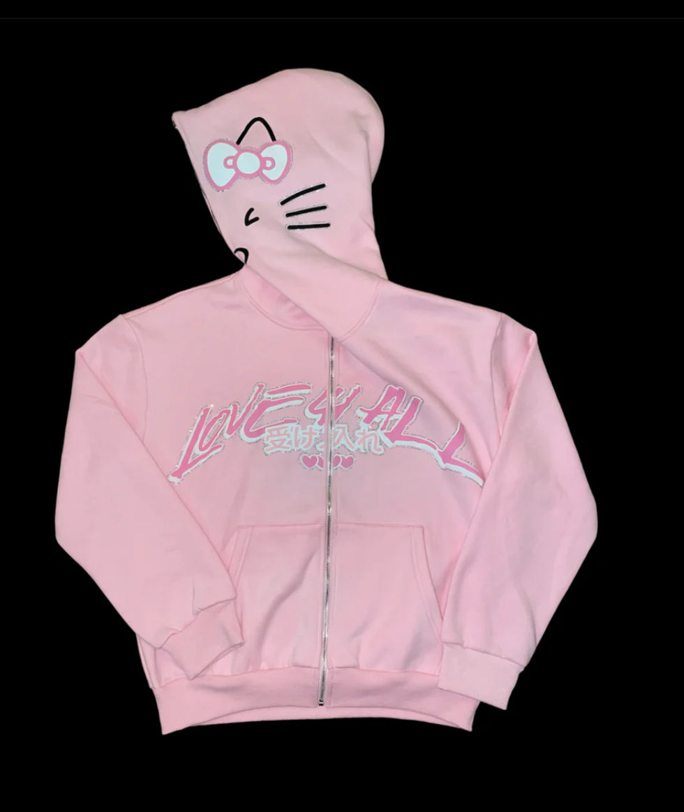 HK PINK ZIP UP HOODIE