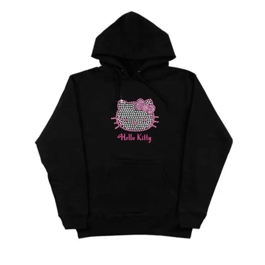 HK BLACK DIAMANTÉ HOODIE