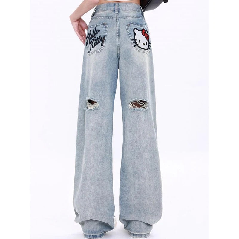 HK BLUE BAGGY JEANS