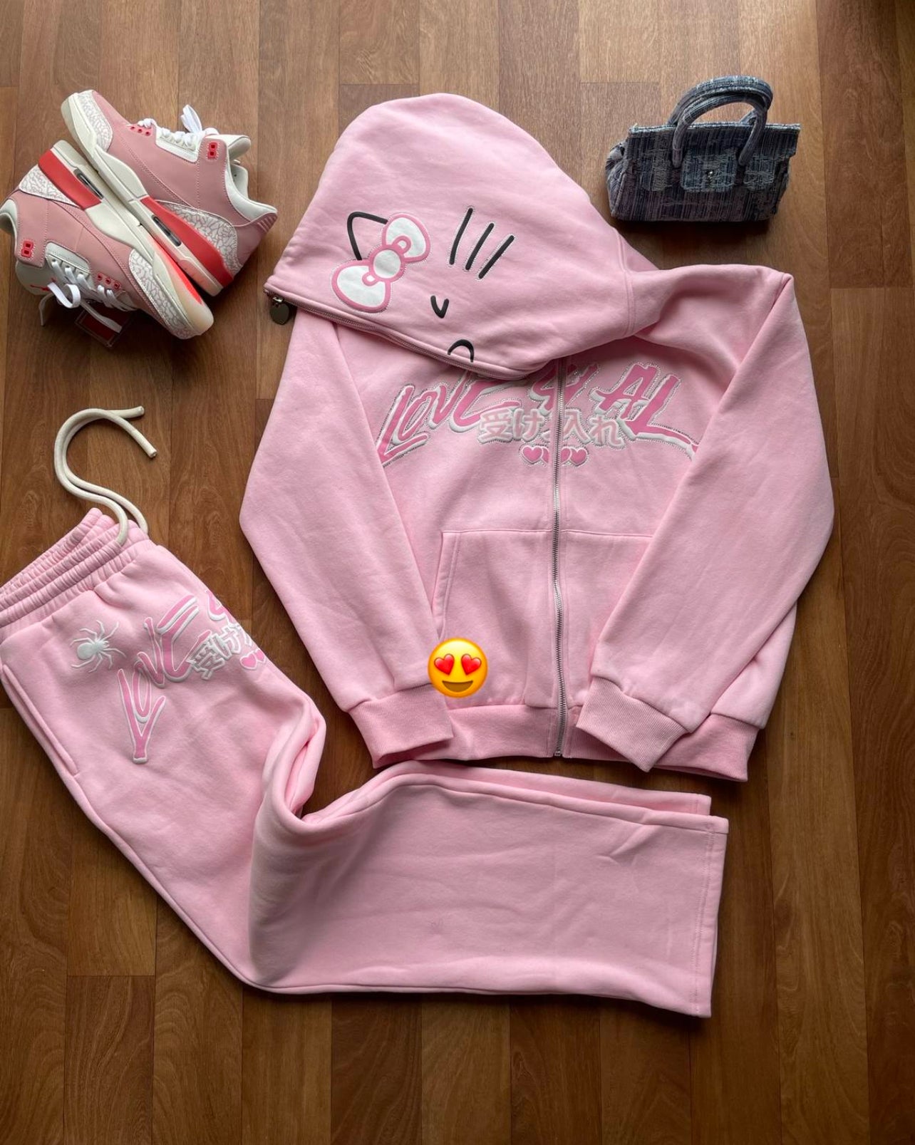 HK PINK ZIP UP HOODIE