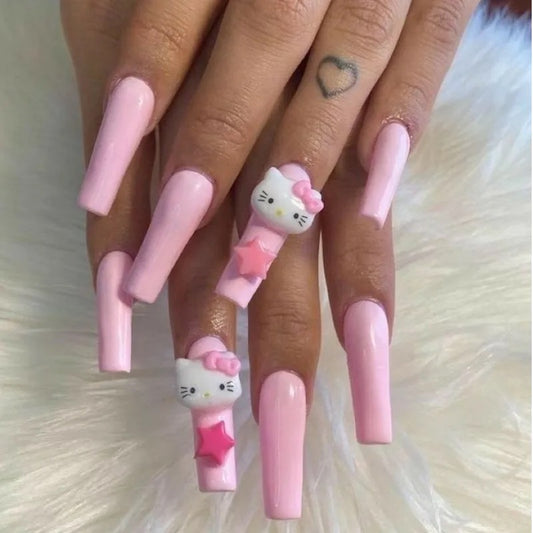 SIMPLE PINK HK PRESS ON NAILS