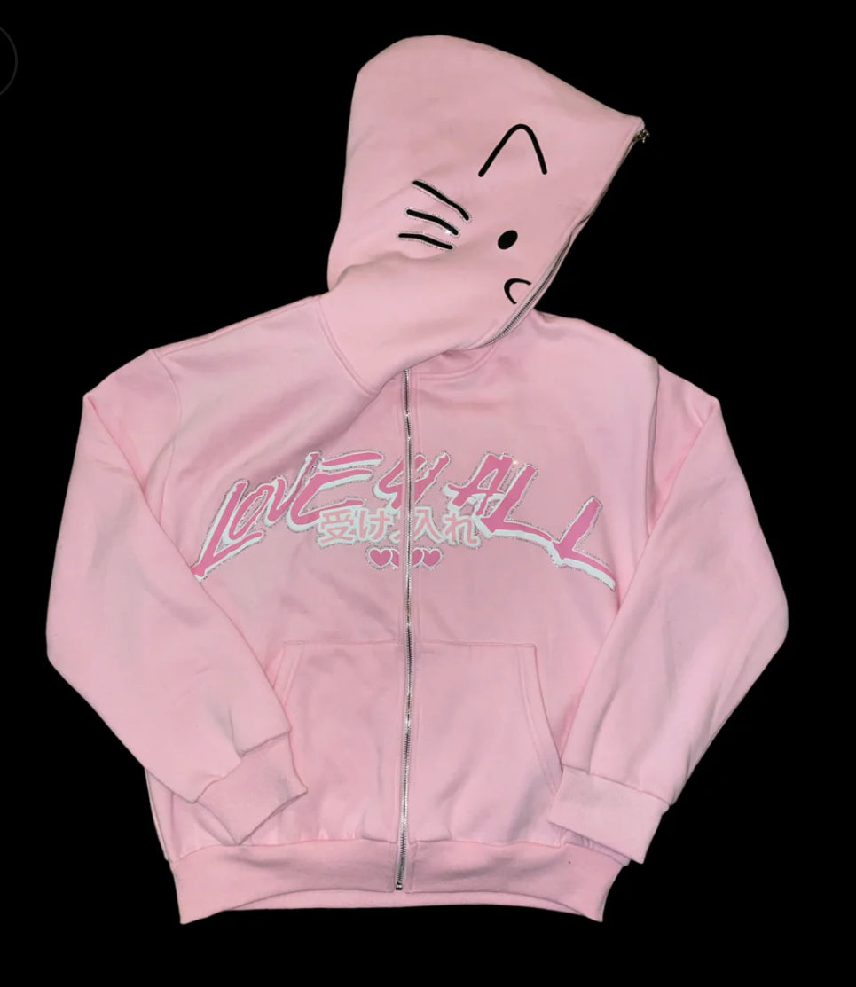 HK PINK ZIP UP HOODIE