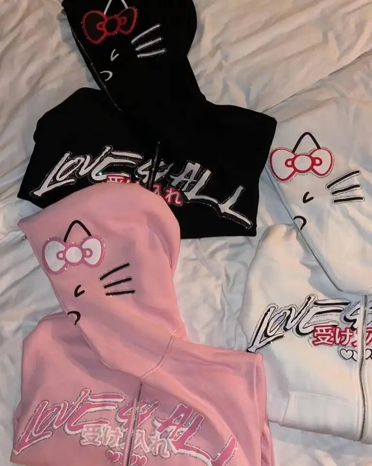 HK PINK ZIP UP HOODIE